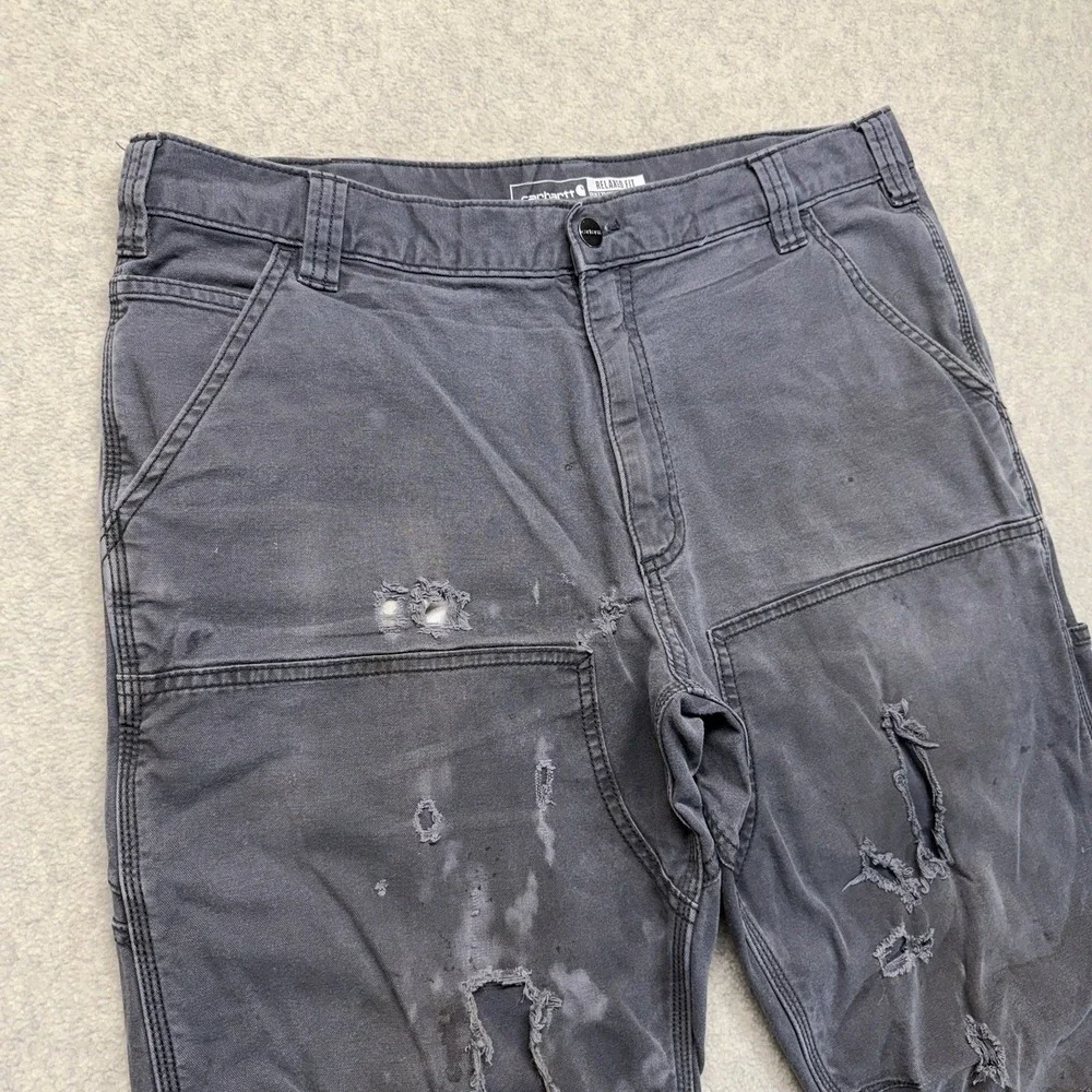 Carhartt Rugged Flex Double Front Work Pants Distressed Gray 36x34 - Picture 2 of 10